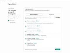 AIPOCH Open-Science 작업 공간 — 왼쪽 프로젝트/세션 목록, 가운데 에이전트 대화와 도구 활동, 오른쪽 생성된 표·그림 미리보기와 Provenance 패널