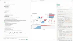 AIPOCH Open-Science 작업 공간 — 왼쪽 프로젝트/세션 목록, 가운데 에이전트 대화와 도구 활동, 오른쪽 생성된 표·그림 미리보기와 Provenance 패널