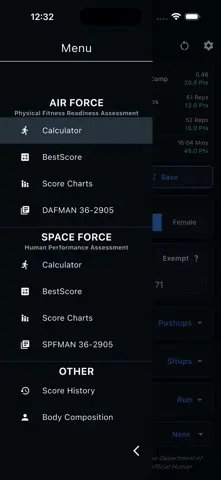 Air & Space Fitness Calculator 스크린샷 2