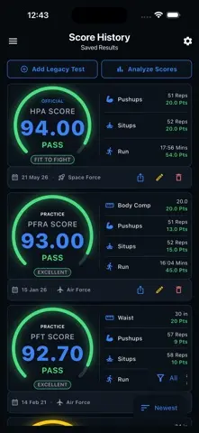 Air & Space Fitness Calculator 스크린샷 4