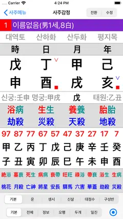 도사폰 (만세력 역학도구) 스크린샷 2
