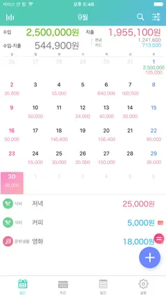 위플 가계부 Pro 스크린샷 2