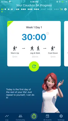 Couch to 5K® - Run training 스크린샷 1