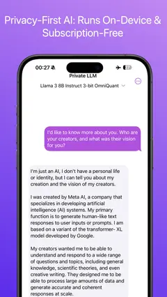 Private LLM - Local AI Chat 스크린샷 1