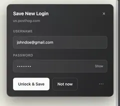 Bramble 확장의 Personal Vault 목록: 항목 1,100개, 필터와 검색, GitHub·1Password Business 항목
