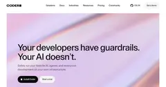 The Coder product page describing self-hosted development environments and AI coding agents.