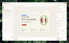 Design Studio AI 작업 공간. 가운데에 What should we create? 입력창, 아래에 템플릿 여섯 종.