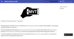 The MVT documentation homepage: a hand-holding-a-phone logo beside the project description.