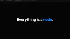 nodeterm 캔버스: 'api server' 터미널, RUNNING 배지가 붙은 Claude 에이전트 노드, 그 에이전트에 선으로 연결된 스티키 노트, 에디터와 diff 노드가 지도처럼 배치된 화면