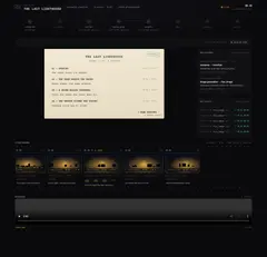 OpenMontage Backlot 제작 보드. 단계 진행줄, 승인된 대본 페이지, 결정 로그, 장면 카드 4장의 스토리보드가 보입니다.