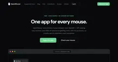 OpenMouse 웹 제어판 — 연결된 마우스의 정보와 DPI·폴링 레이트 설정 항목이 표시된 화면