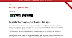 The SmartTube home screen, with a menu of Home, Shorts, Trending and Kids on the left and recommended videos on the right.