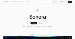 Sonora 데스크톱 창 — 어댑티브 테마가 적용된 재생 화면과 라이브러리 뷰