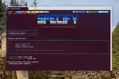 Spec Kit 공식 문서 첫 화면 — '스펙으로 만들고, 버그를 고치고, 아이디어를 평가하라' 표제와 uv tool install specify-cli 설치 명령