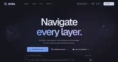 Strata 파일 관리자 창(어두운 테마): 왼쪽 사이드바에 Home·Trash·Network와 Documents·Downloads 등 폴더, 가운데 세 개의 Miller 컬럼으로 홈 → Documents → strata-pdf-samples 폴더를 열어 PDF 파일 세 개가 보임