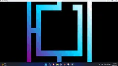 The Omarchy desktop inside the Try Omarchy window: a purple sunset wallpaper with Update System and Learn Keybindings notices in the top right.