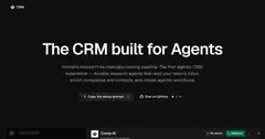 회사 목록과 한 계정의 Agent 탭이 열린 Comp AI CRM 화면
