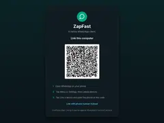 ZapFast 채팅 화면. 사진·문서·음성메시지가 섞인 대화창에 누군가 "btw I made my own Spotify app from scratch!"라며 링크를 보내고 있습니다.